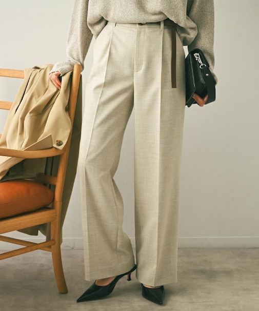 シャンブレーワイドパンツ