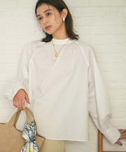 タイプライタースタンドネックブラウス