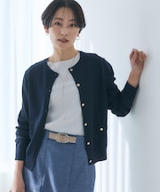 クルーネックニットカーディガン