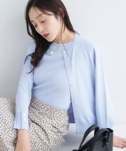 クルーネックニットカーディガン