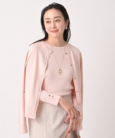 クルーネックニットカーディガン