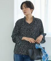 【洗える/セットアップ可】ランダムドットブラウス