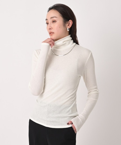 【洗える/レイヤードインナー】ナチュラルテレコハイネックプルオーバー