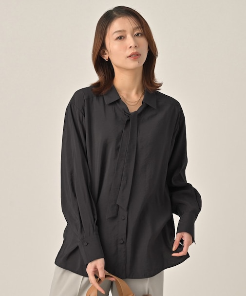 リラックスボウタイブラウス