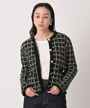 【TORRAZZO DONNA】ツイードコットンカーディガン
