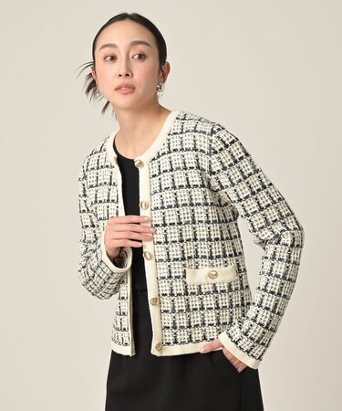 【TORRAZZO DONNA】ツイードコットンカーディガン