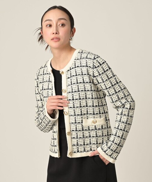 【TORRAZZO DONNA】ツイードコットンカーディガン