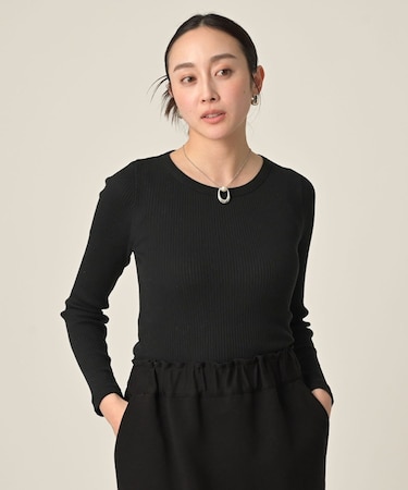 【Munich】コットンリブクルーネックプルオーバー