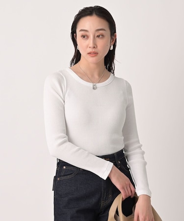 【Munich】コットンリブクルーネックプルオーバー