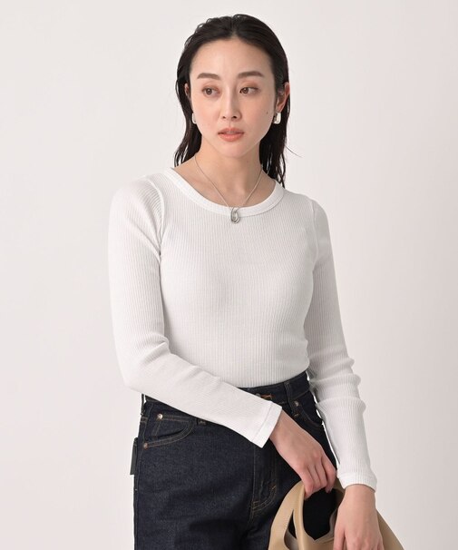 【Munich】コットンリブクルーネックプルオーバー