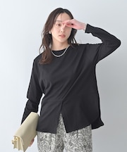 【Liyoca】ベーシック天竺スリットプルオーバー