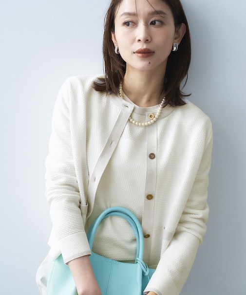 配色ハイゲージニットカーディガン