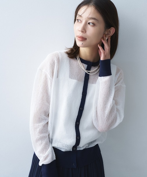 シアーニットカーディガン