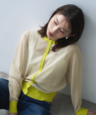 シアーニットカーディガン