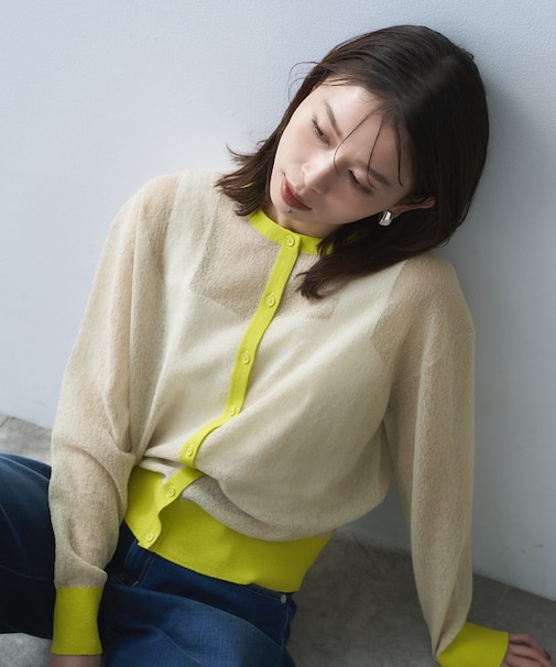 シアーニットカーディガン