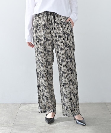 【Munich】ワイドレッグイージーパンツ／geometric