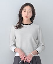 配色ハイゲージニットトップス