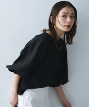 ポンチ袖ボリュームトップス