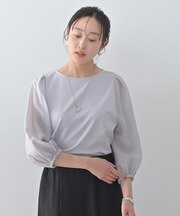 ポンチ袖ボリュームトップス