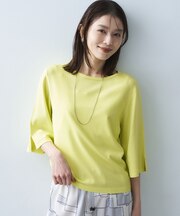 袖スリットニットプルオーバー