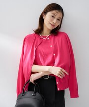 コットンクルーネックカーディガン