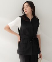 スラブキーネックジレ