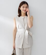 スラブキーネックジレ