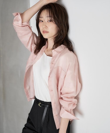 【接触冷感/シアー/前開きボタン】ドライタッチシャツ