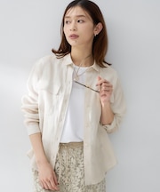 【接触冷感/シアー/前開きボタン】ドライタッチシャツ