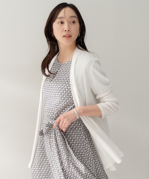 【接触冷感/UVカット/遮熱機能】フライスジャージカーディガン