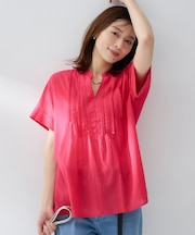 【コットン100/シアー感】モダンクラフトブラウス