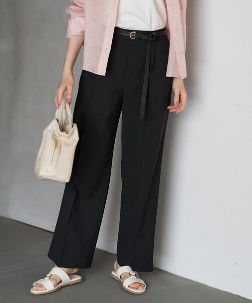 【セットアップ可/UVカット/接触冷感/遮熱/通気性】スラブワイドパンツ