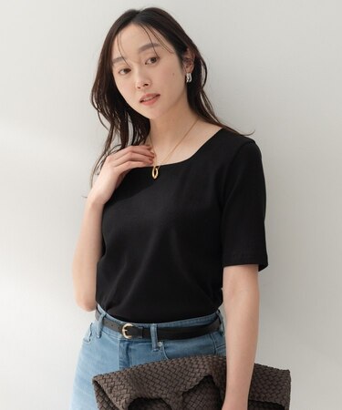 【羽織り物インナーにおすすめ】スクエアネックプルオーバー