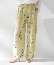 【Liyoca】ボタニカルプリントイージーパンツ