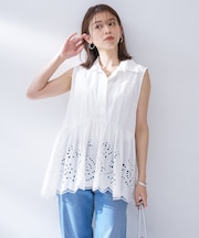 【PROTAGPNISTA】スカラップレースブラウス