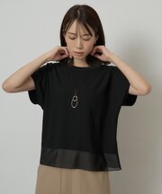 【重ね着でおしゃれ見え】裾シアードッキングプルオーバー