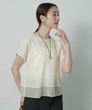 【重ね着でおしゃれ見え】裾シアードッキングプルオーバー