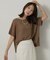 【アンサンブル可/品のある透け感】Tシャツ風ニットトップス