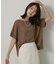 【アンサンブル可/品のある透け感】Tシャツ風ニットトップス
