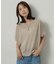 【アンサンブル可/品のある透け感】Tシャツ風ニットトップス