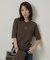 【アンサンブル可/上品な清涼感】コンパクト5分袖ニット