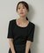 【二の腕カバー】スクエアネックテレコプルオーバー