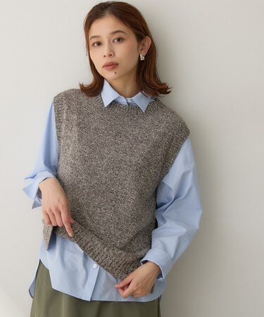 【5色展開/手洗い可】ローシルクウールニットベスト