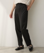 【ウエストゴム】シャイニーキュプラテーパードパンツ