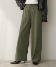 【ウエストゴム】シャイニーキュプラワイドパンツ