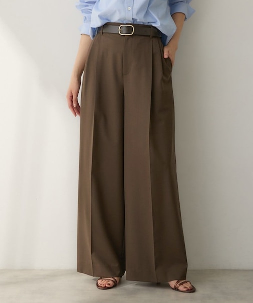 ウーステッドワイドシルエットパンツ