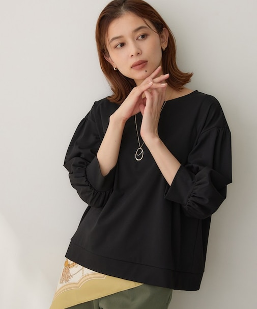 パフスリーブジャージトップス