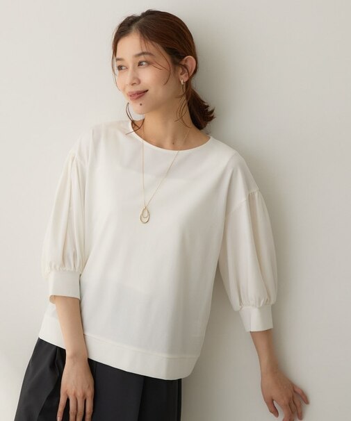 パフスリーブジャージトップス