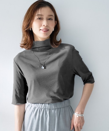 シアーテレコハイネックトップス