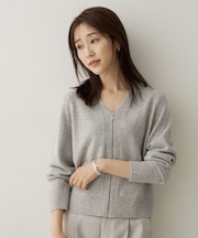 【アンサンブル可/秋羽織り】杢調ジップカーディガン